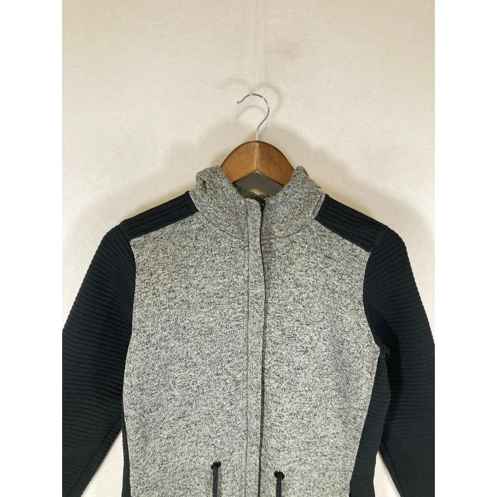 Gorpcore ZeroXposur Womens LG Charcoal Gray Hybrid‎ Knit Quilted Full Zip Jacket